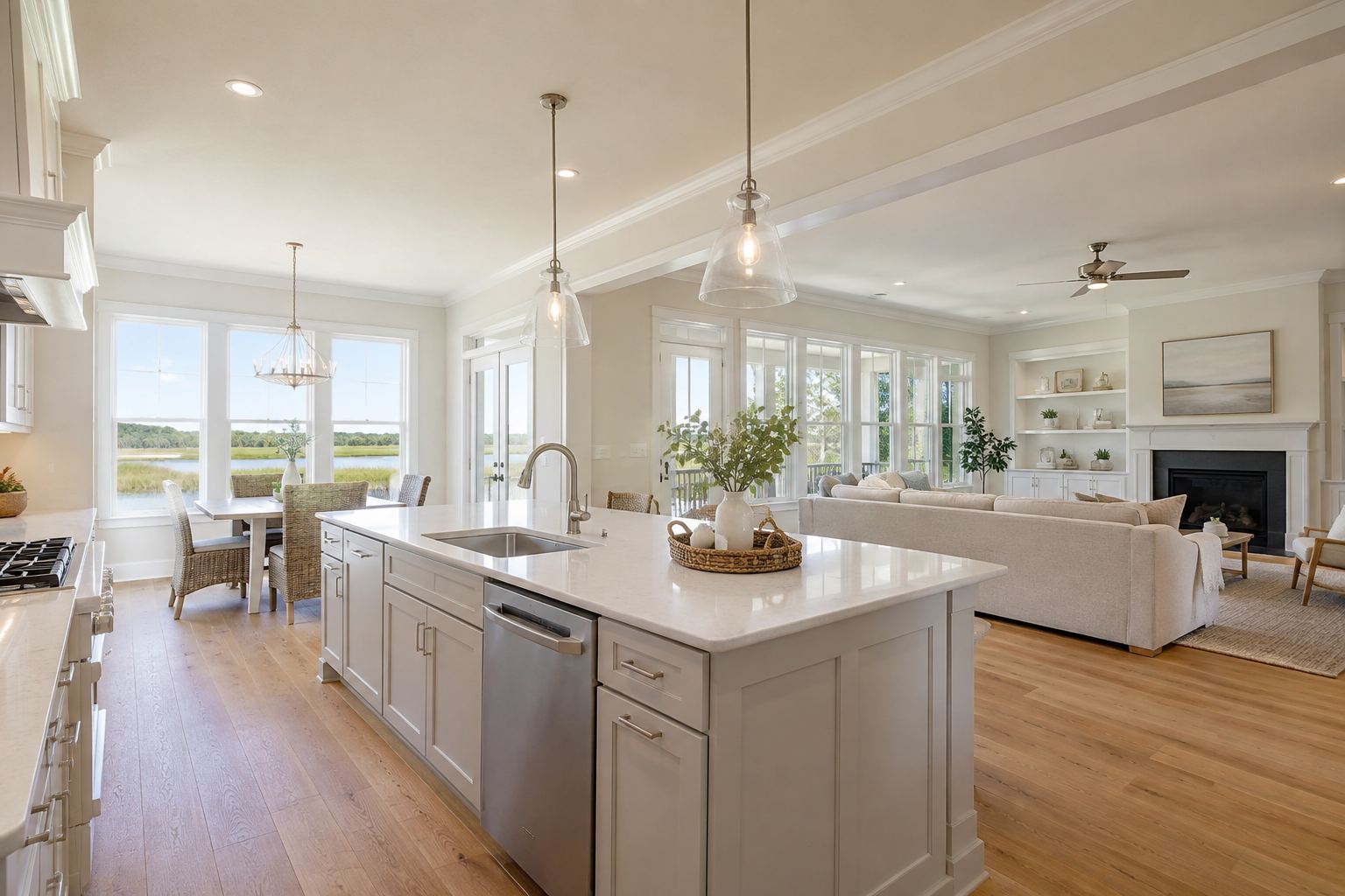 A bright Hampton Roads Virginia home interior, illustrative